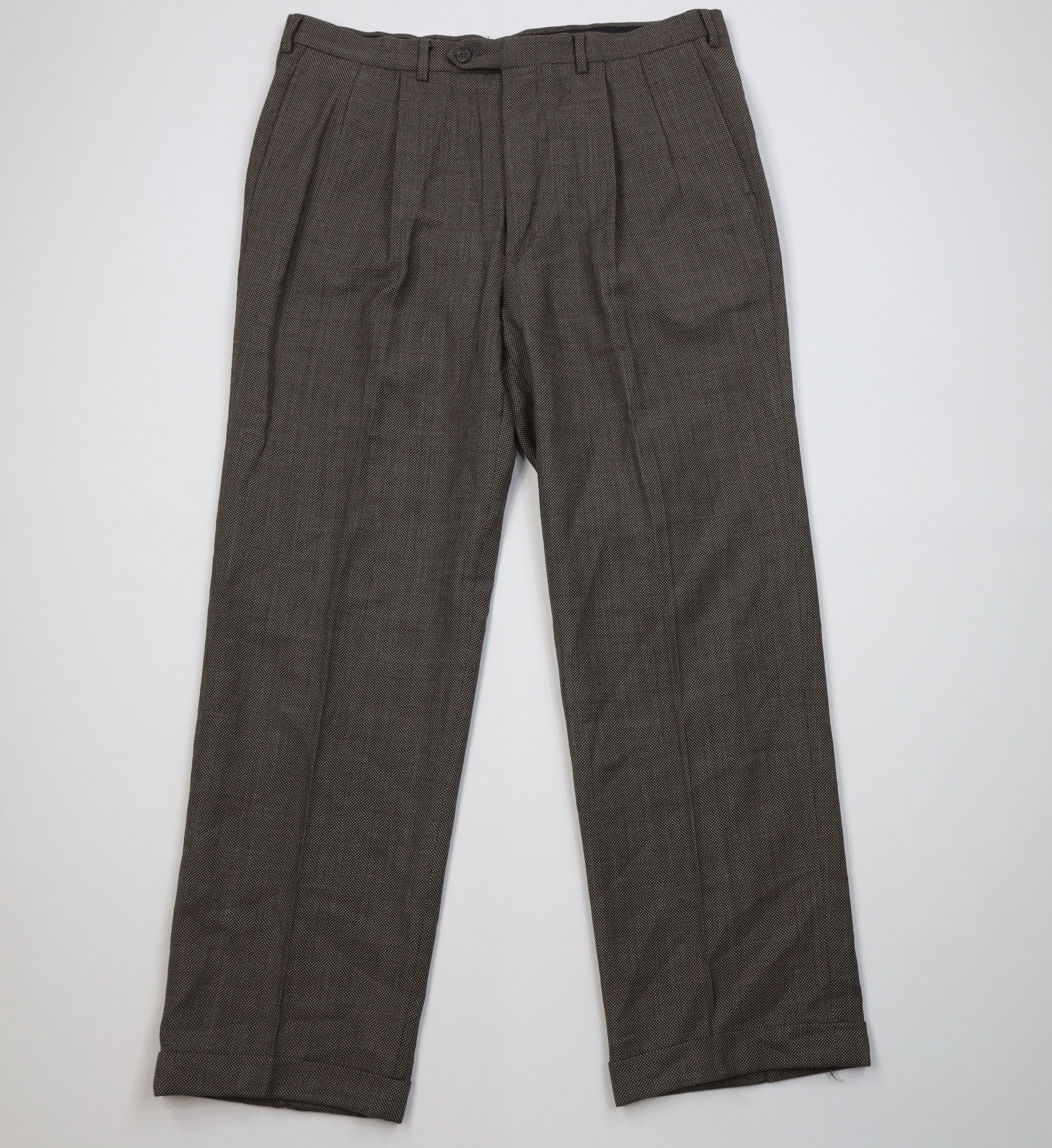 Vintage Vintage 70s Streetwear Knit Wide Leg Chino Pants Brown USA Size US 36 / EU 52 - 1 Thumbnail
