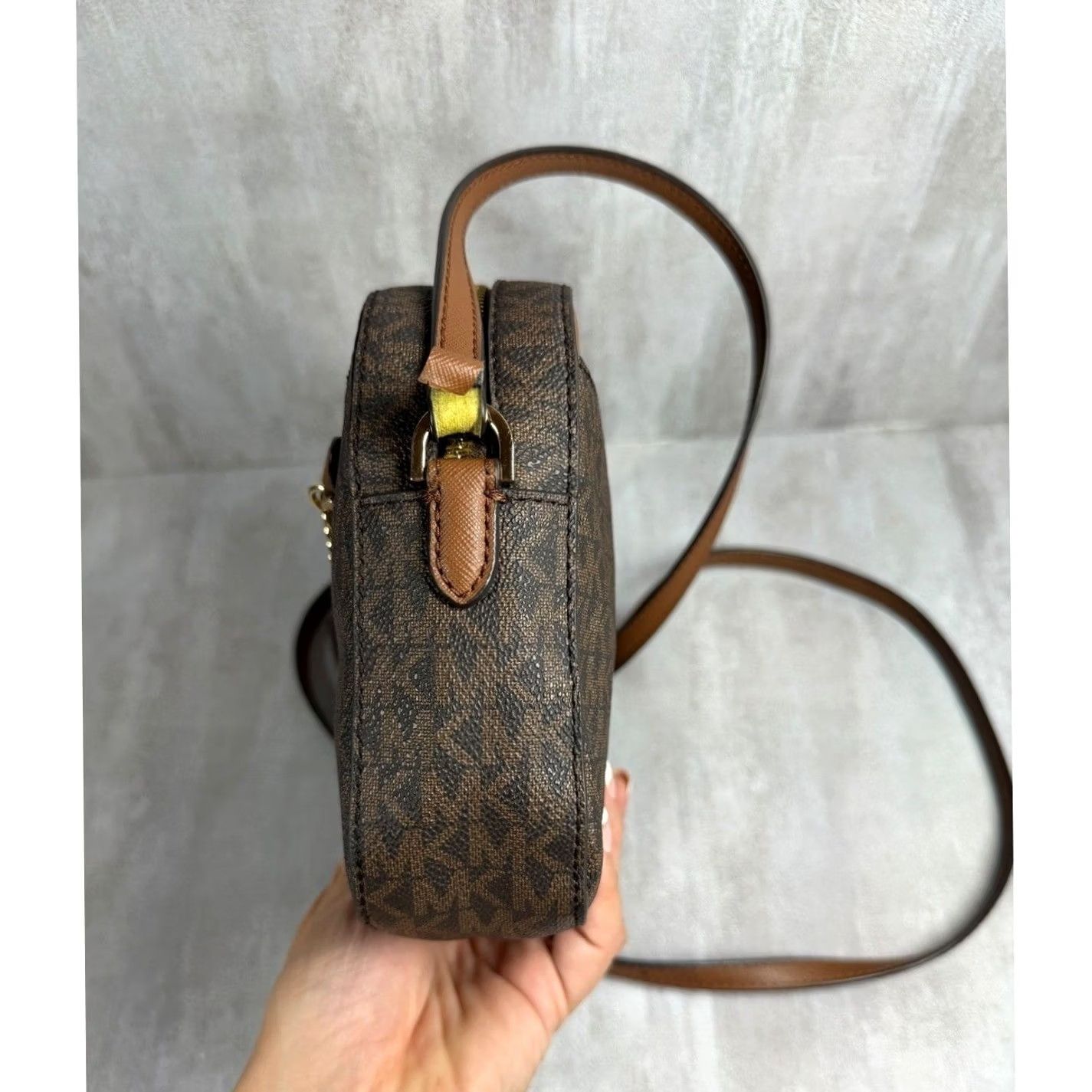 Michael Kors Michael Kors Jet Set Large East West Crossbody Bag Brown Logo Canvas Leather Acorn Strap Chain Flaw Size ONE SIZE - 7 Thumbnail