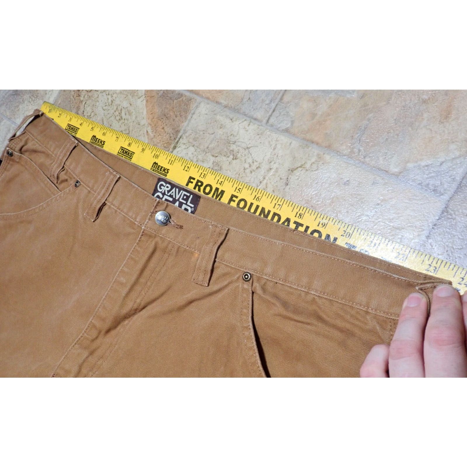 Vintage Gravel Gear Carpenter Work Pants Men's 46X32 Brown Heavy Canvas Workwear Relaxed Fit Size US 30 / EU 46 - 5 Thumbnail