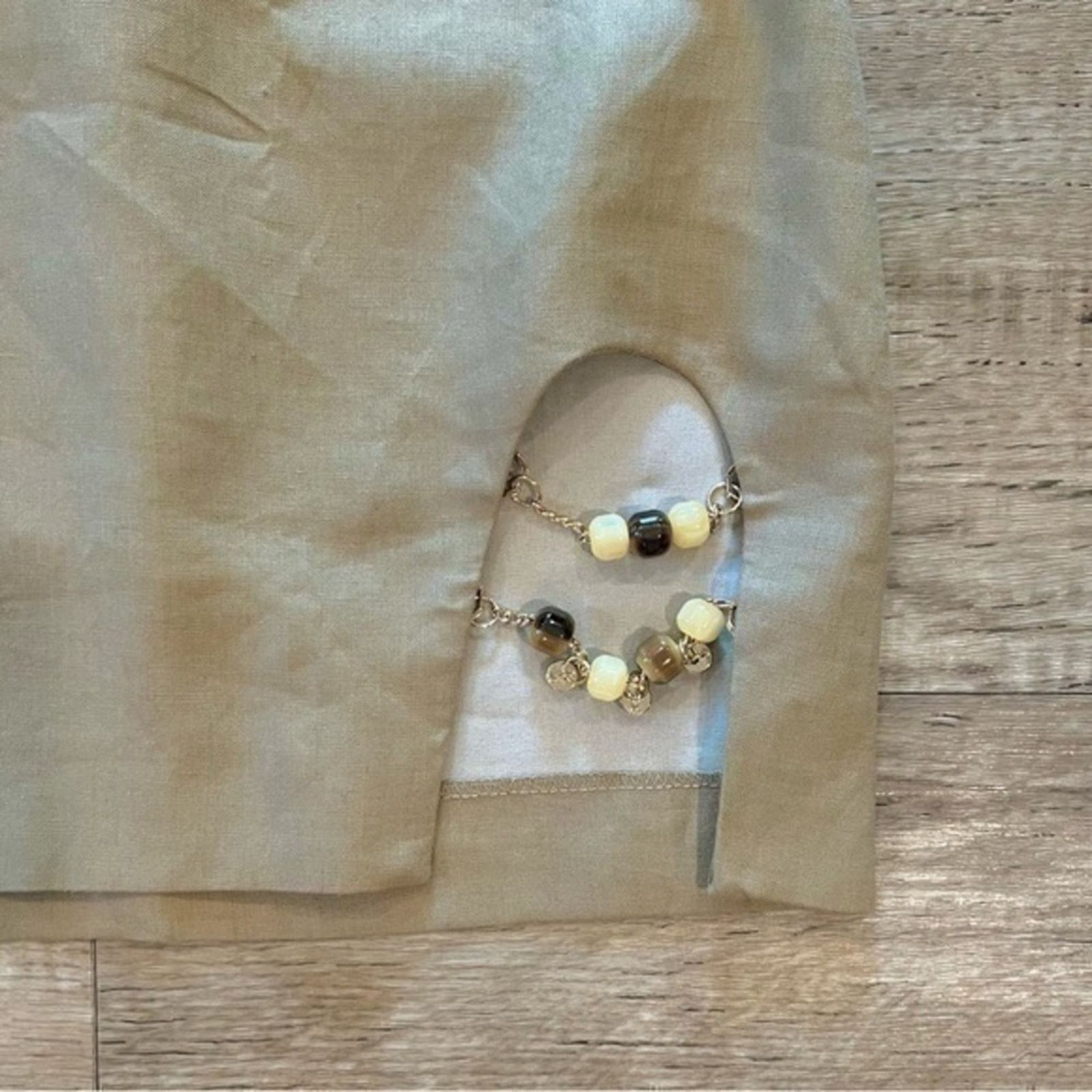 Zara Zara Tan Linen Mini Skirt Slit Beaded Detail High Waisted Size 33" - 19 Thumbnail
