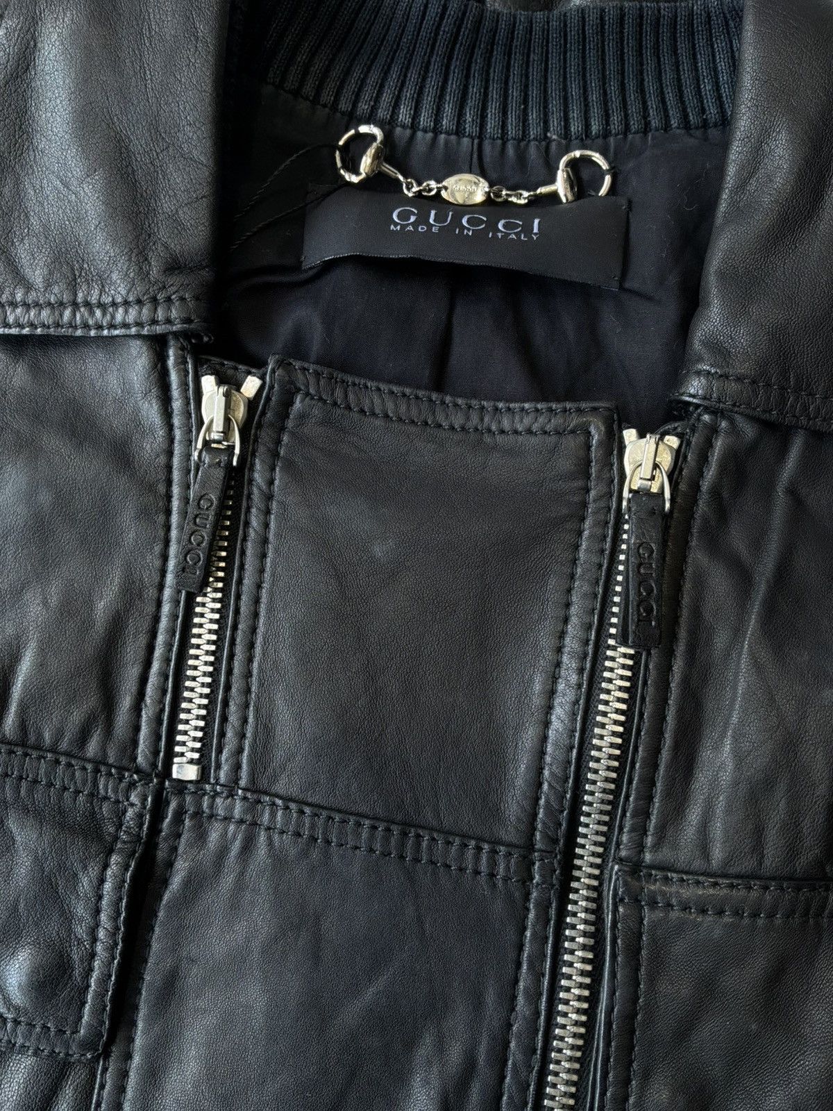 Gucci Gucci - Fridda Era Double Zip Leather Jacket Size M / US 6-8 / IT 42-44 - 6 Thumbnail