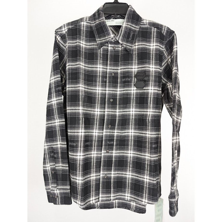 Off-White o1rshd1 Stencil Flannel Check Shirt in Black Size US S / EU 44-46 / 1 - 3 Thumbnail