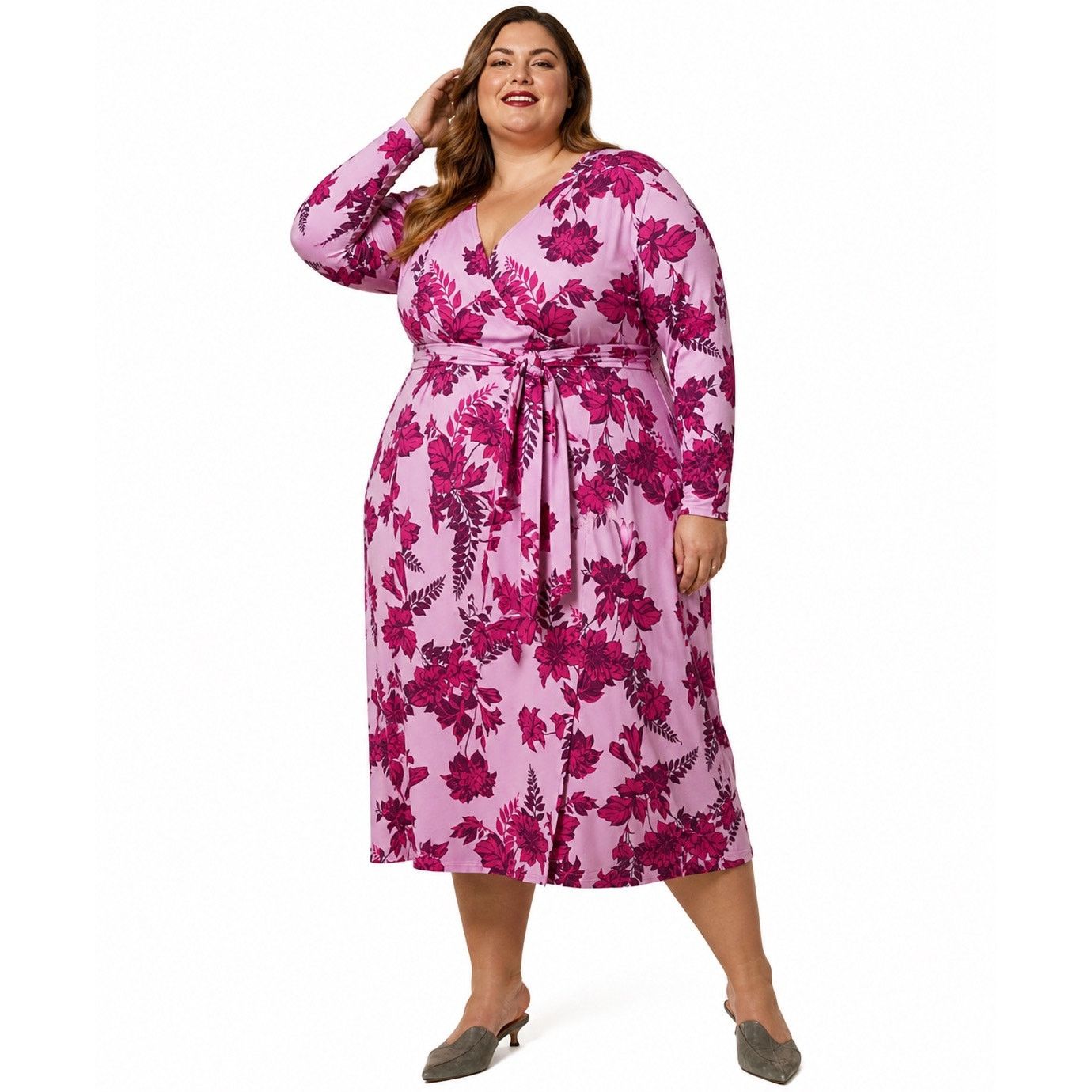 Marina Rinaldi Marina Rinaldi Womens Plus sz 24 Oppla Floral Wrap Dress Size 4XL / US 24-26 - 1 Thumbnail