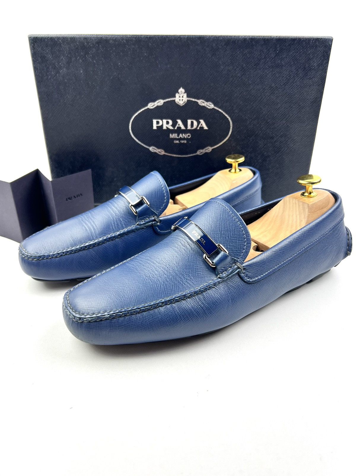 Prada PRADA Loafers Leather Saffiano Drivers Moccasins Shoes Logo Size US 9.5 / EU 42-43 - 1 Thumbnail