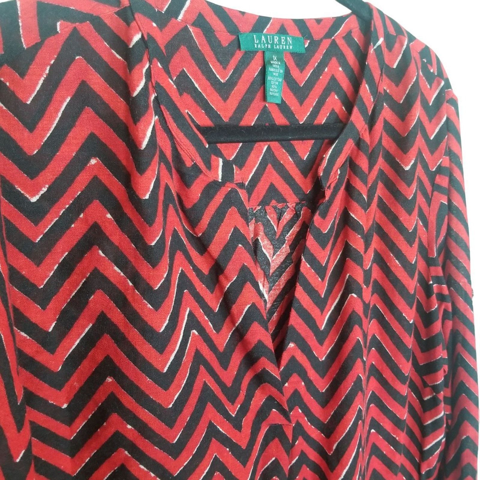 Lauren Ralph Lauren Lauren Ralph Lauren Womens Chevron Top Sz 1X Classic Preppy Size XL / US 12-14 / IT 48-50 - 5 Thumbnail