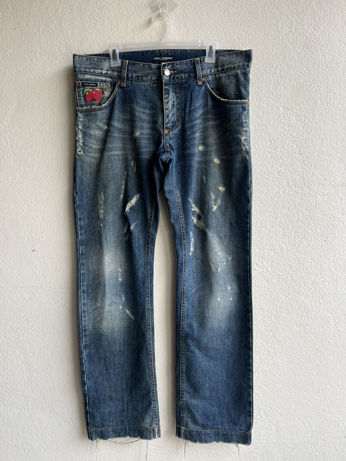 Dolce & Gabbana Vintage 00s Dolce & Gabbana Dirty Mud Distressed Denim Jeans Size US 34 / EU 50 - 21 Thumbnail