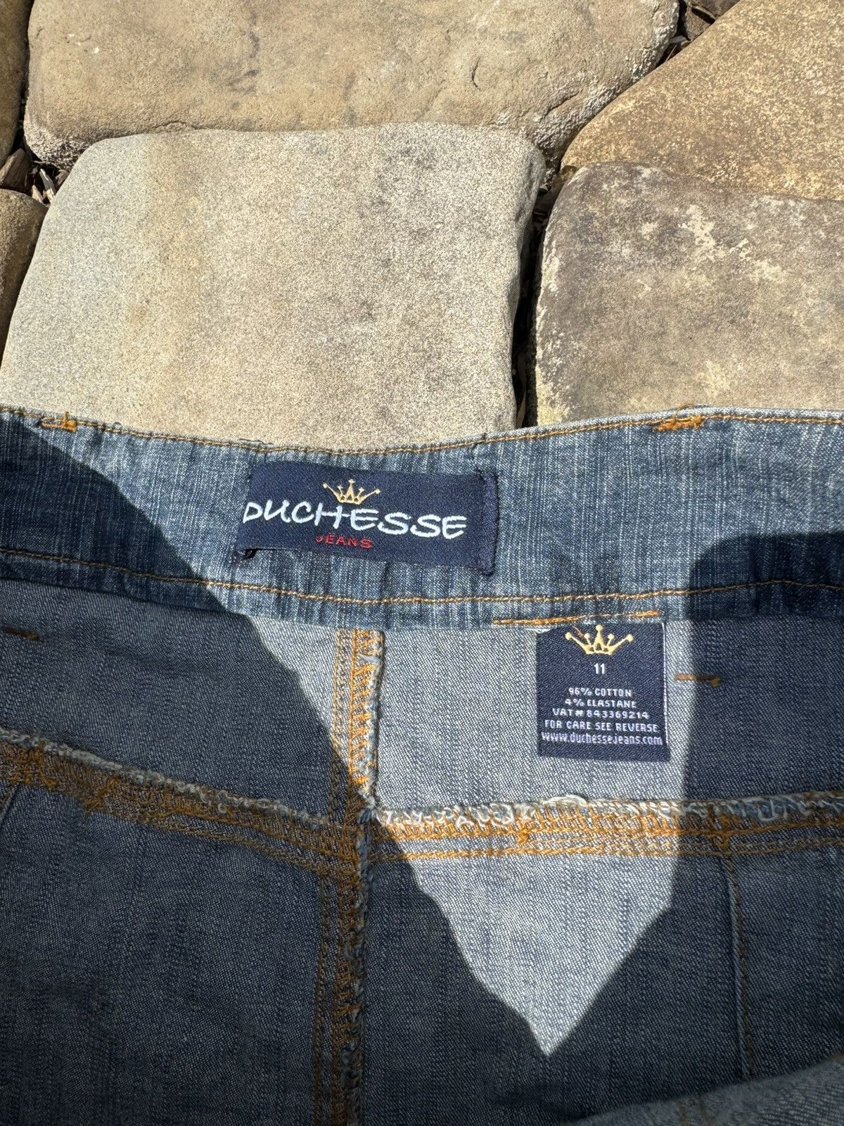 Japanese Brand Vintage Duchesse Blue Denim Y2k Mini Skirts Size 34" / US 12 / IT 48 - 5 Thumbnail