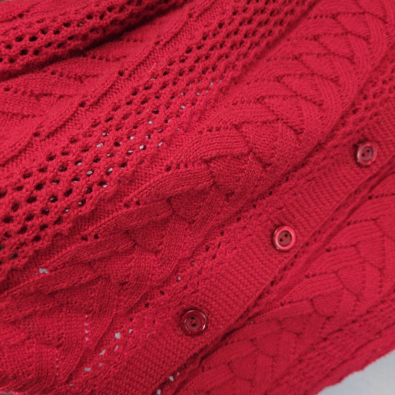 Vintage British Vogue Wintuk Red Cardigan Sweater, USA Women's S Size S / US 4 / IT 40 - 5 Thumbnail