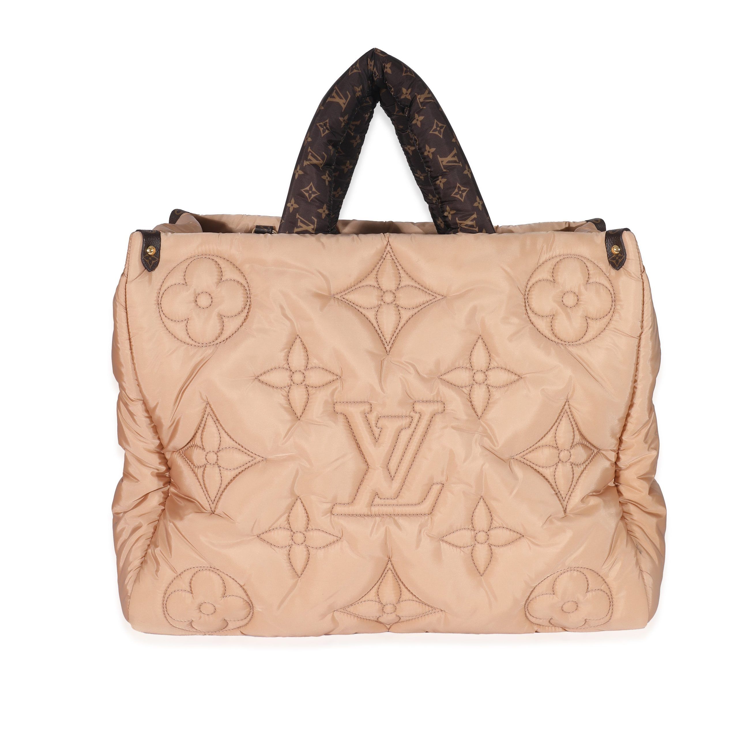 image of Louis Vuitton Beige Econyl Nylon Monogram Pillow Giant Onthego Gm, Women's