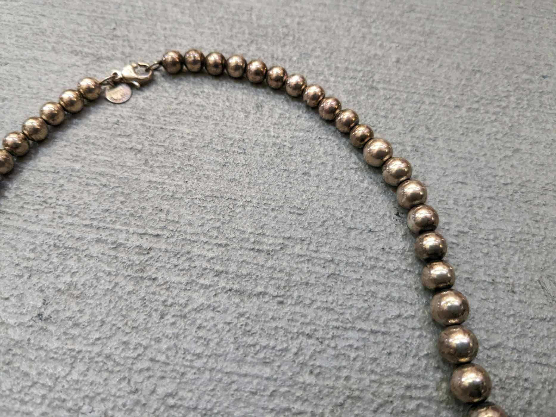 Tiffany & Co. Tiffany & Co Oval Sterling Silver Graduated Bead Necklace Size ONE SIZE - 2 Thumbnail