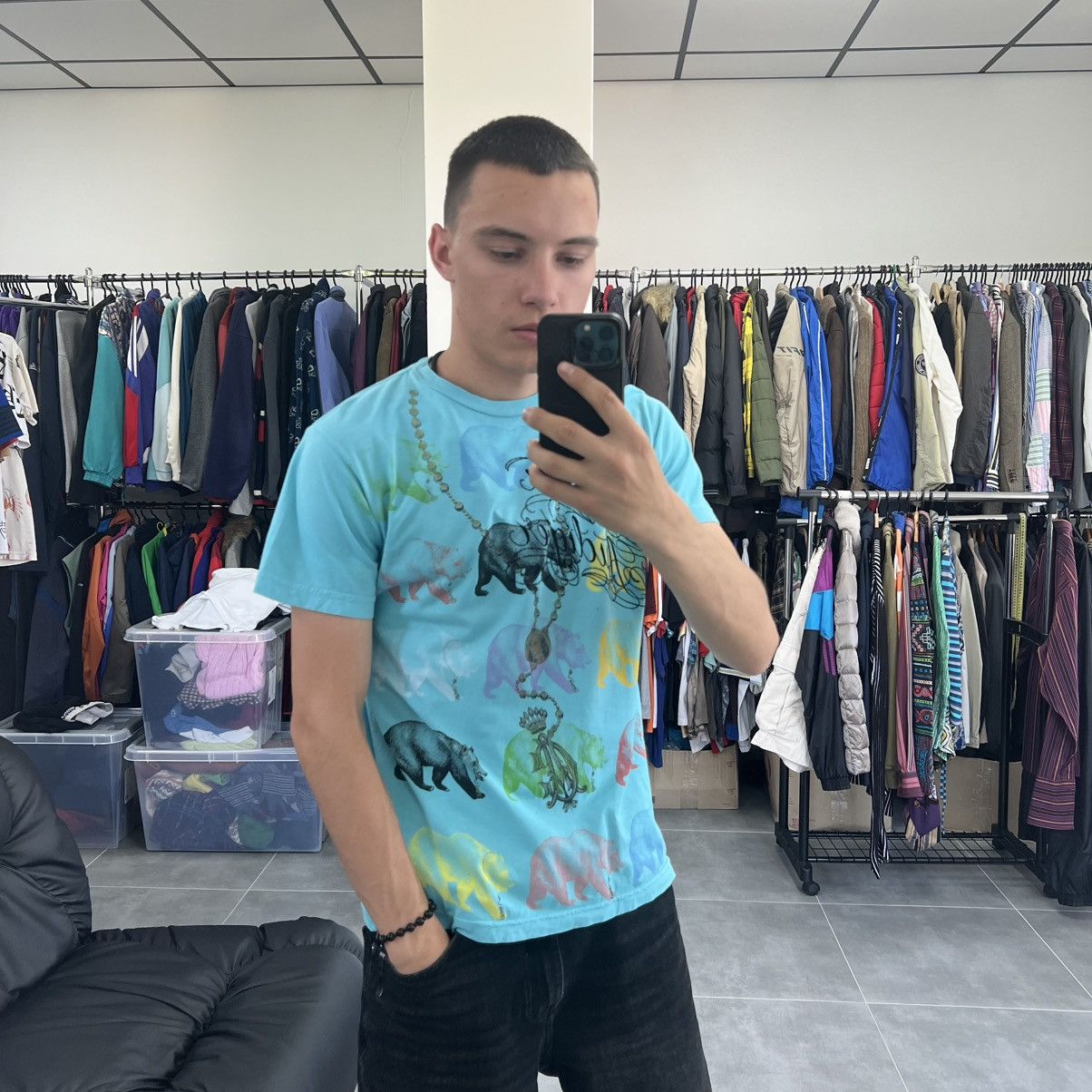 Christian Audigier × Ed Hardy Christian Audigier Los Angeles Bears Y2K Hip Hop Rap T-Shirt Size US S / EU 44-46 / 1 - 2 Thumbnail