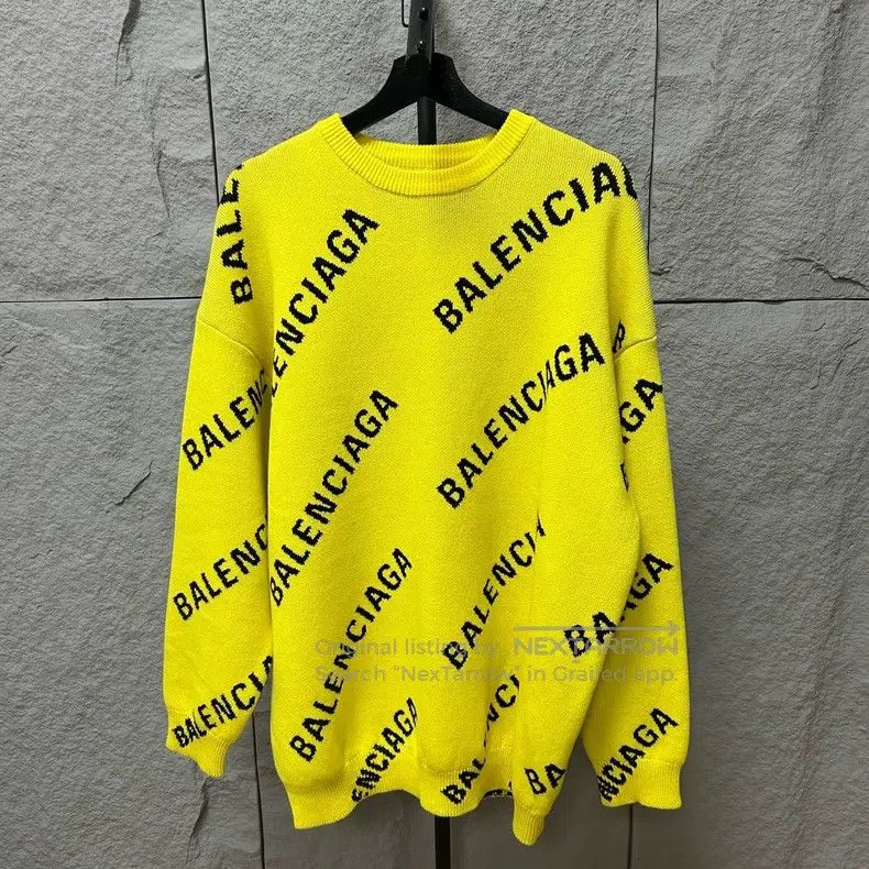 Balenciaga Balenciaga Lemon Yellow Barrage Full Print Oblique Letter Size US M / EU 48-50 / 2 - 1 Thumbnail
