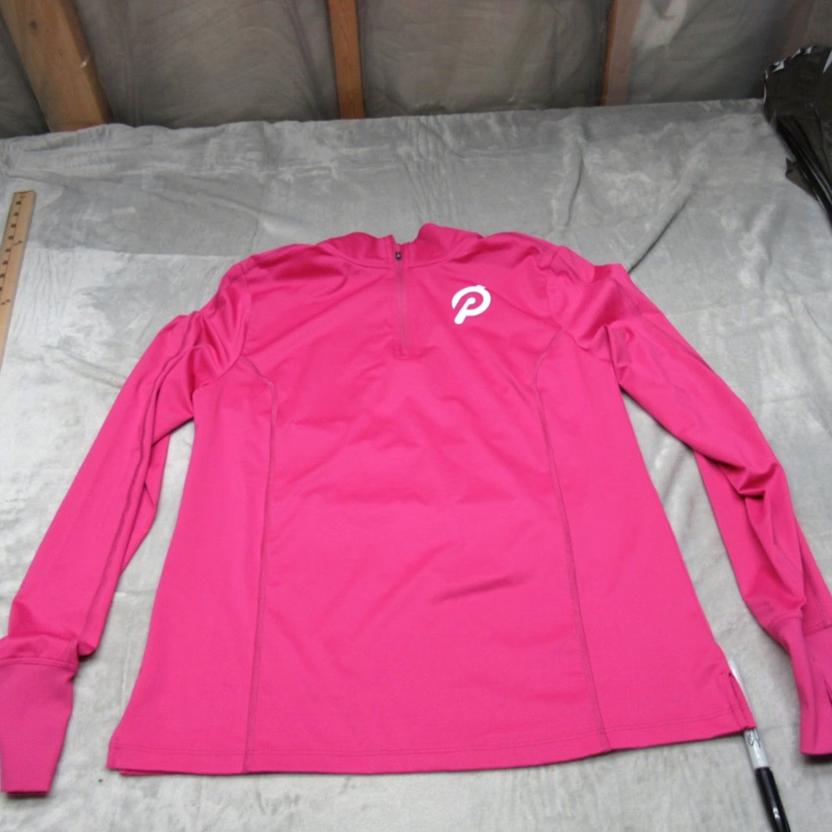 Pinko Peloton Womens Medium Pink Long Sleeve Zip Quarter Shirt Size M / US 6-8 / IT 42-44 - 2 Thumbnail