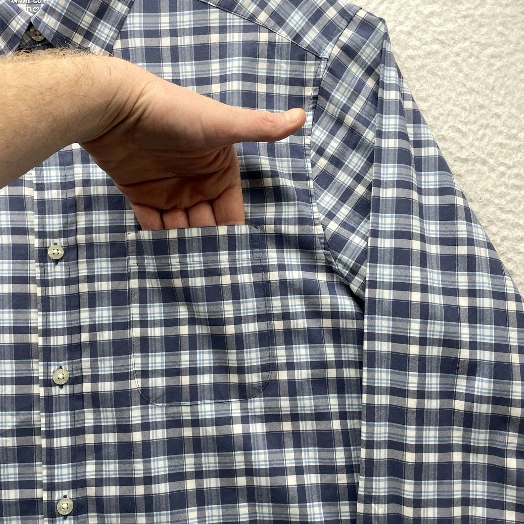 Vineyard Vines Vineyard Vines OTG Shirt Mens Large Blue White Tattersall Plaid Performance Brr Size US L / EU 52-54 / 3 - 4 Thumbnail