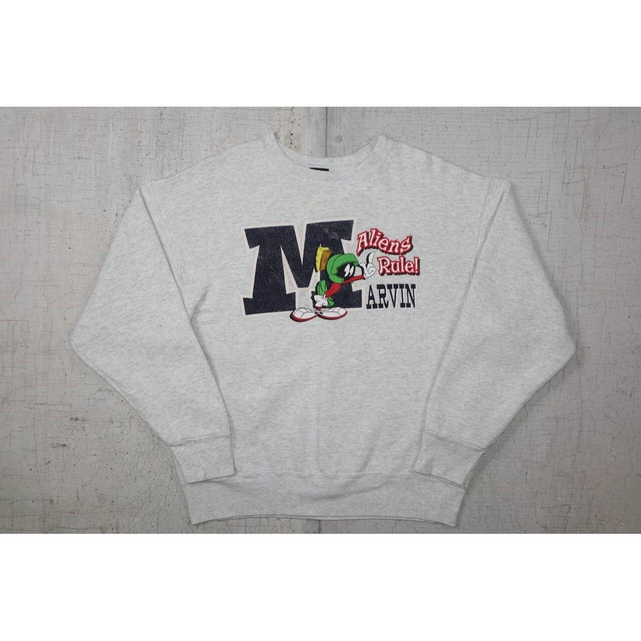 Vintage Vtg 90s Marvin the Martian Warner Bros Aliens Rule Crewneck Size US L / EU 52-54 / 3 - 5 Thumbnail