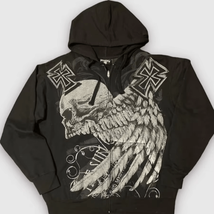 Japanese Brand Y2K vintage Skull Letter Print hoodie Size US S / EU 44-46 / 1 - 5 Thumbnail