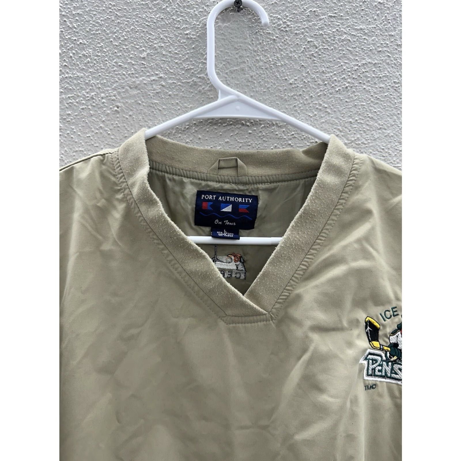 Port Authority Port Authority Windbreaker Mens Size Large Tan VTG Pullover Jacket Casual Outdoor Pockets Embroidered Fall Spring Summer Winter Mens Size US L / EU 52-54 / 3 - 3 Thumbnail