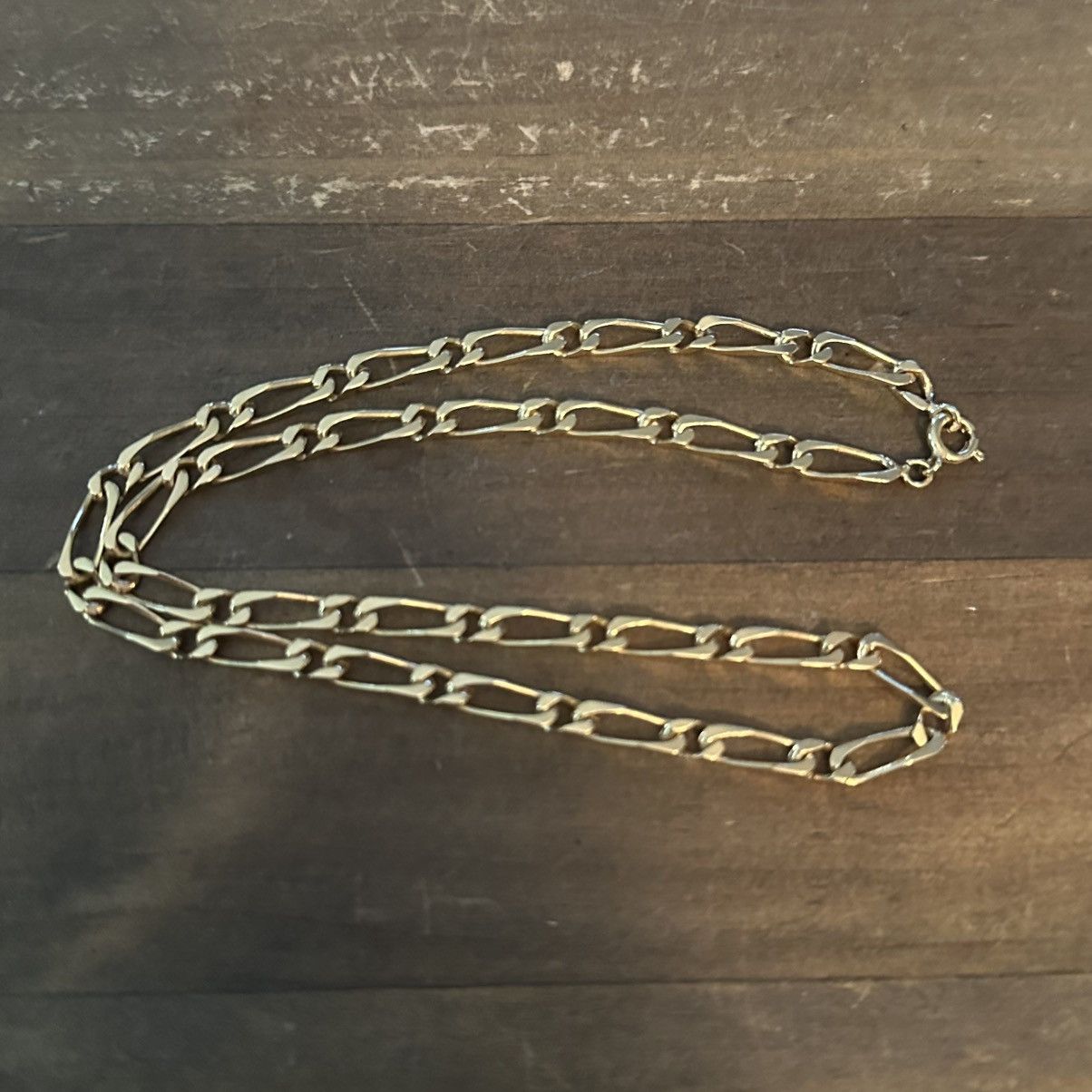 Vintage Vintage gold tone figaro chain necklace Size ONE SIZE - 3 Thumbnail