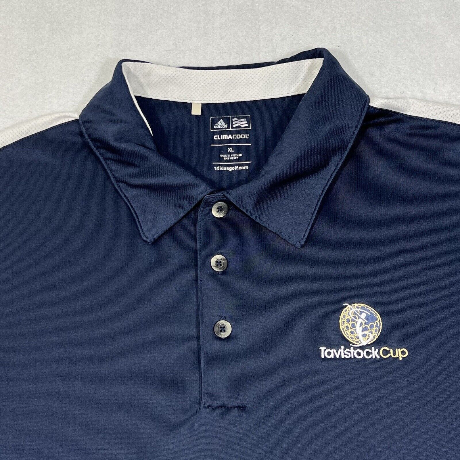 Adidas Adidas Tavistock Cup Short Sleeve Navy Blue Lightweight Polo Size US XL / EU 56 / 4 - 2 Thumbnail