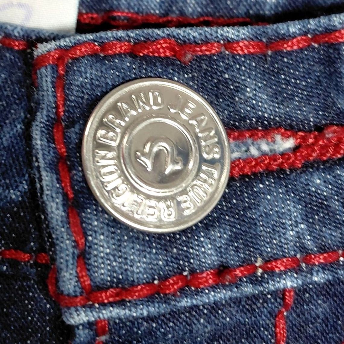True Religion VINTAGE? No — True Religion Jeans Blue Solid Denim Women 12 Straight Stretch Cotton Blend Button Fly Shirt? Size 34" / US 12 / IT 48 - 3 Thumbnail