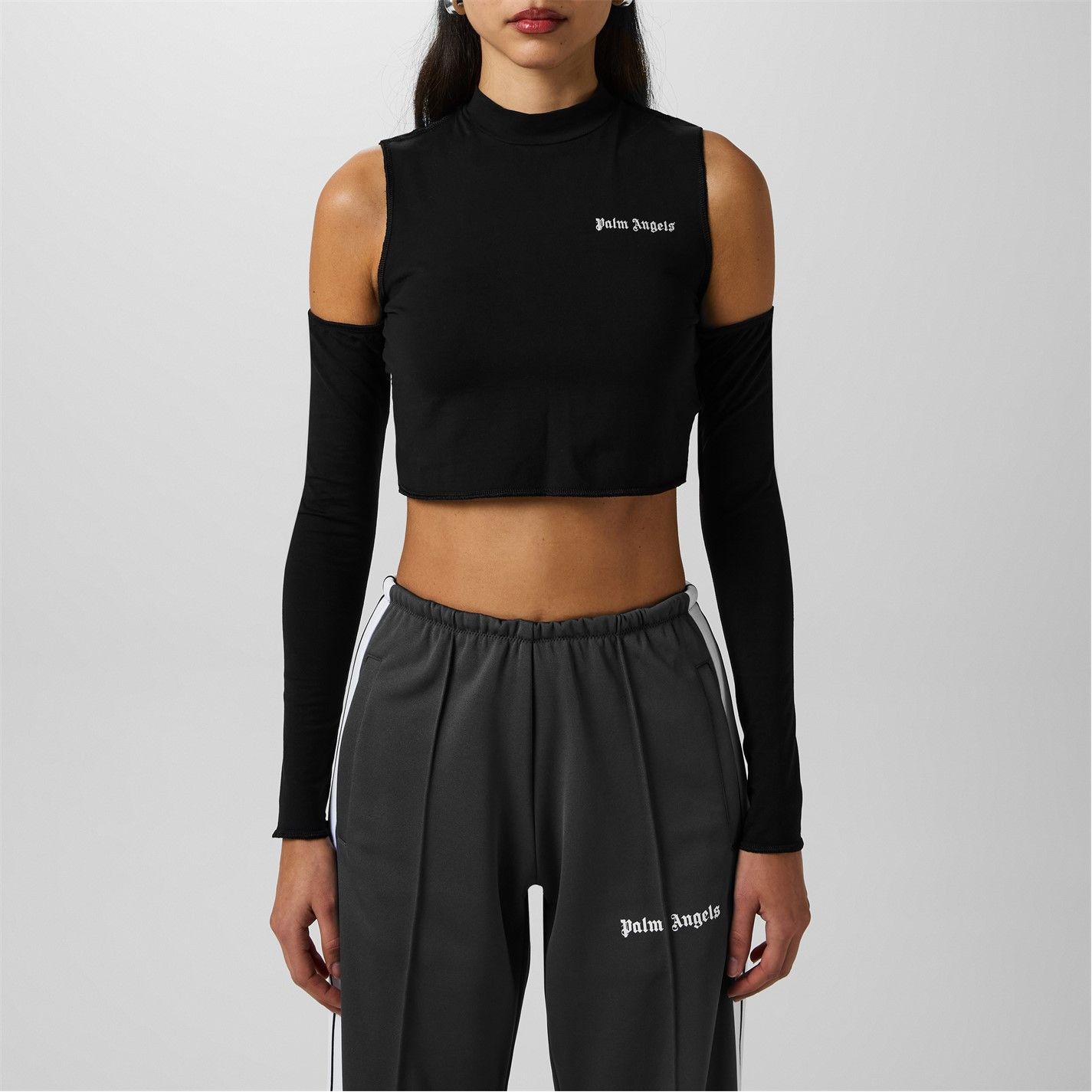 Palm Angels o1g2r1mq0325 Cut Out Long Sleeve T-Shirt in Black Size S / US 4 / IT 40 - 3 Thumbnail