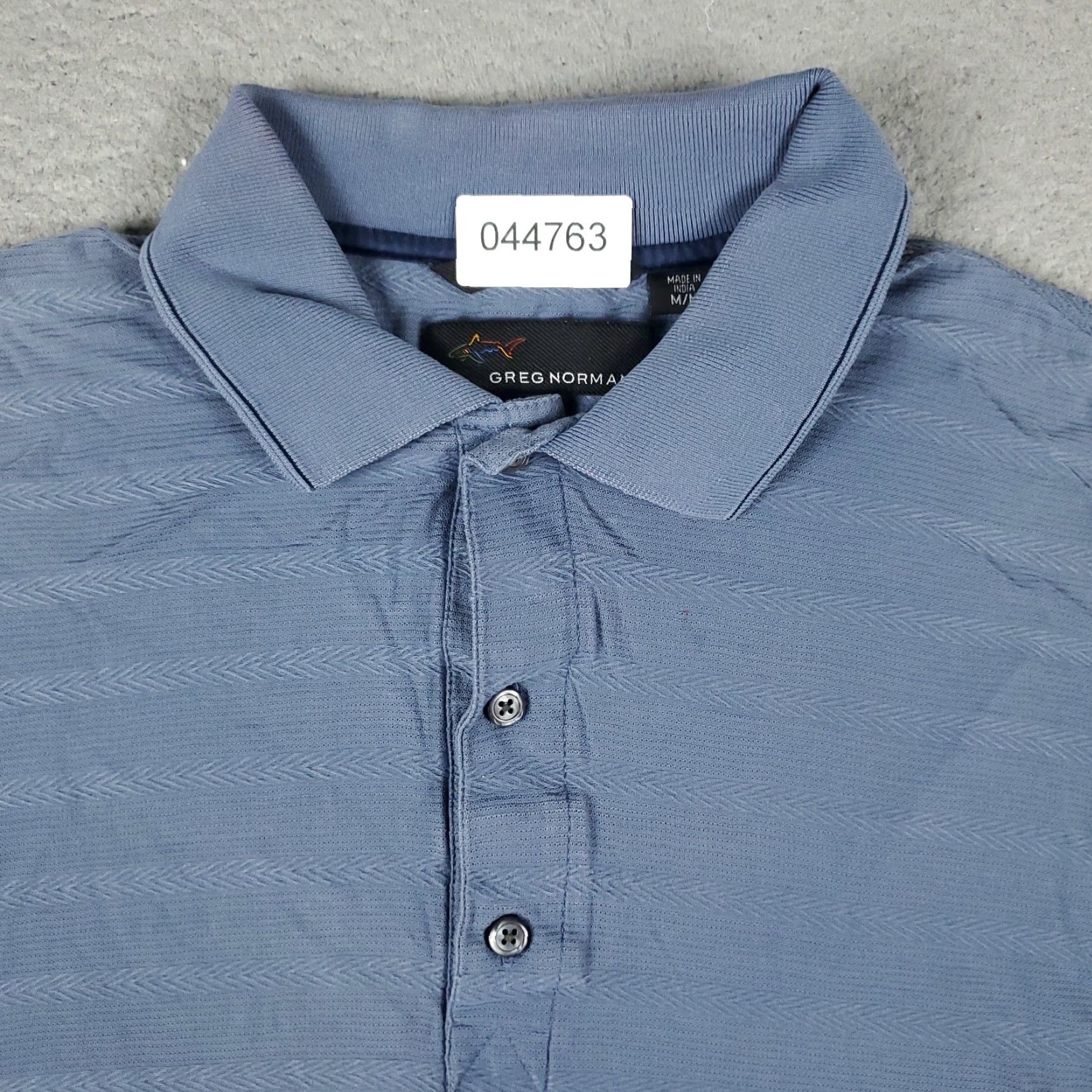Vintage Greg Norman Polo Shirt Mens M Blue Cotton Short Sleeve Polo Shirt - RUNS SHORT - Button Collar Logo US Shipping Men Size US M / EU 48-50 / 2 - 2 Thumbnail