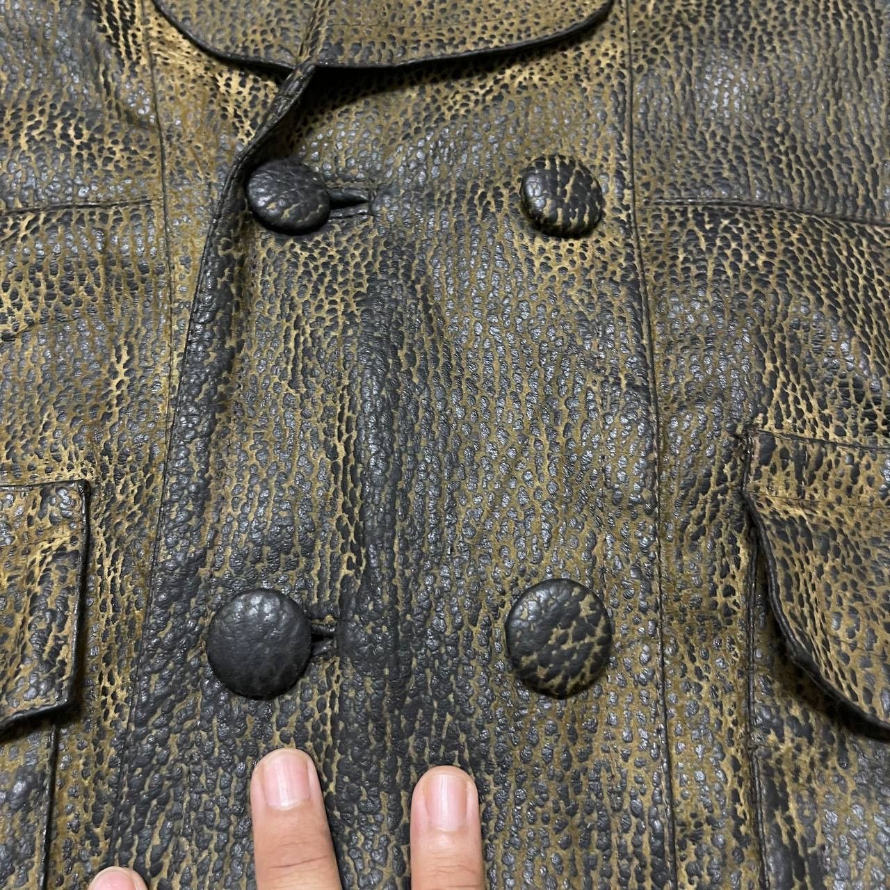 Leather Vintage Yulan Leather Coat Snake Skin Pattern Size US XXL / EU 58 / 5 - 9 Thumbnail