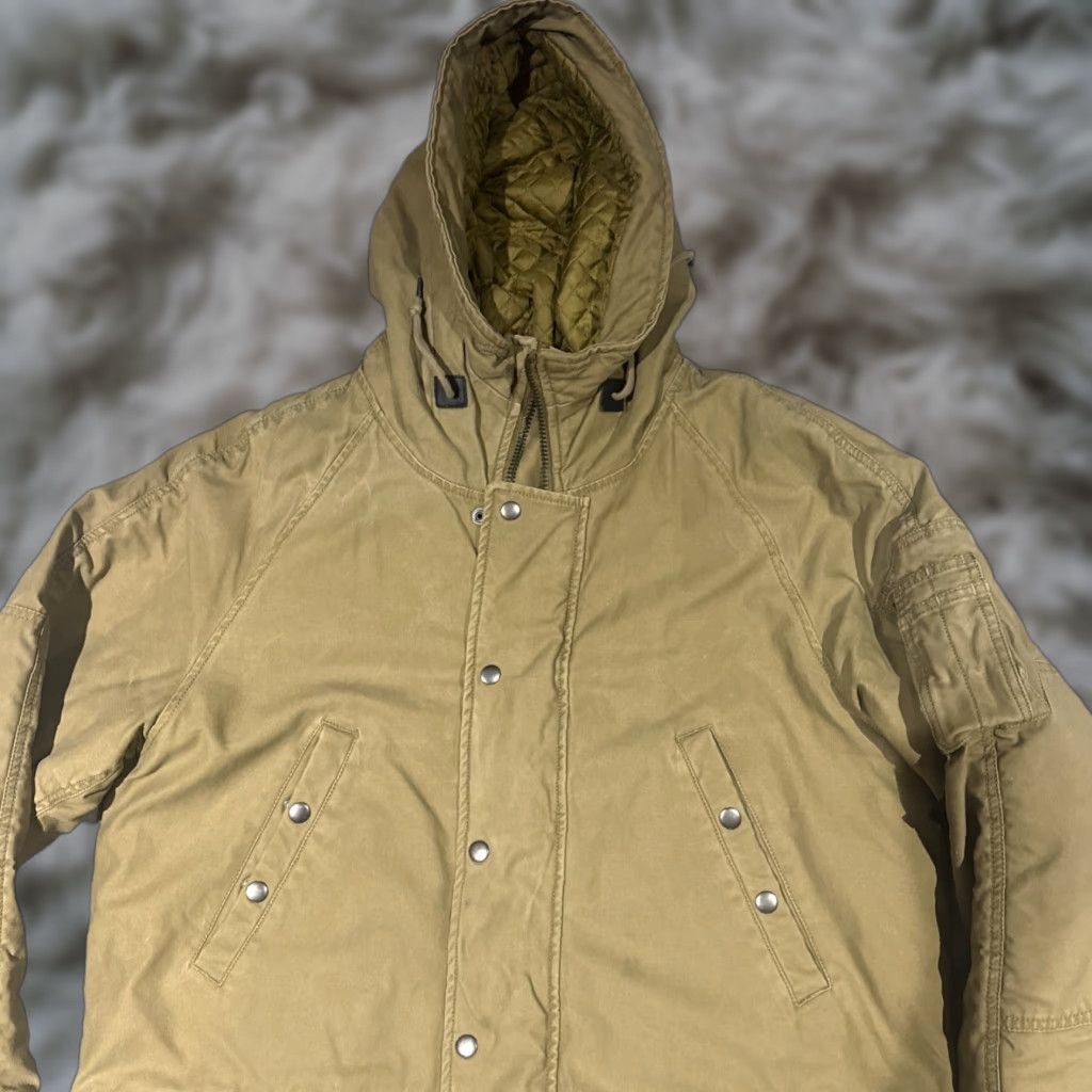 Alpha Industries VINTAGE Alpha Industries Jacket Mens Large Brown Parka Quilted Hood Coat Size US L / EU 52-54 / 3 - 1 Thumbnail