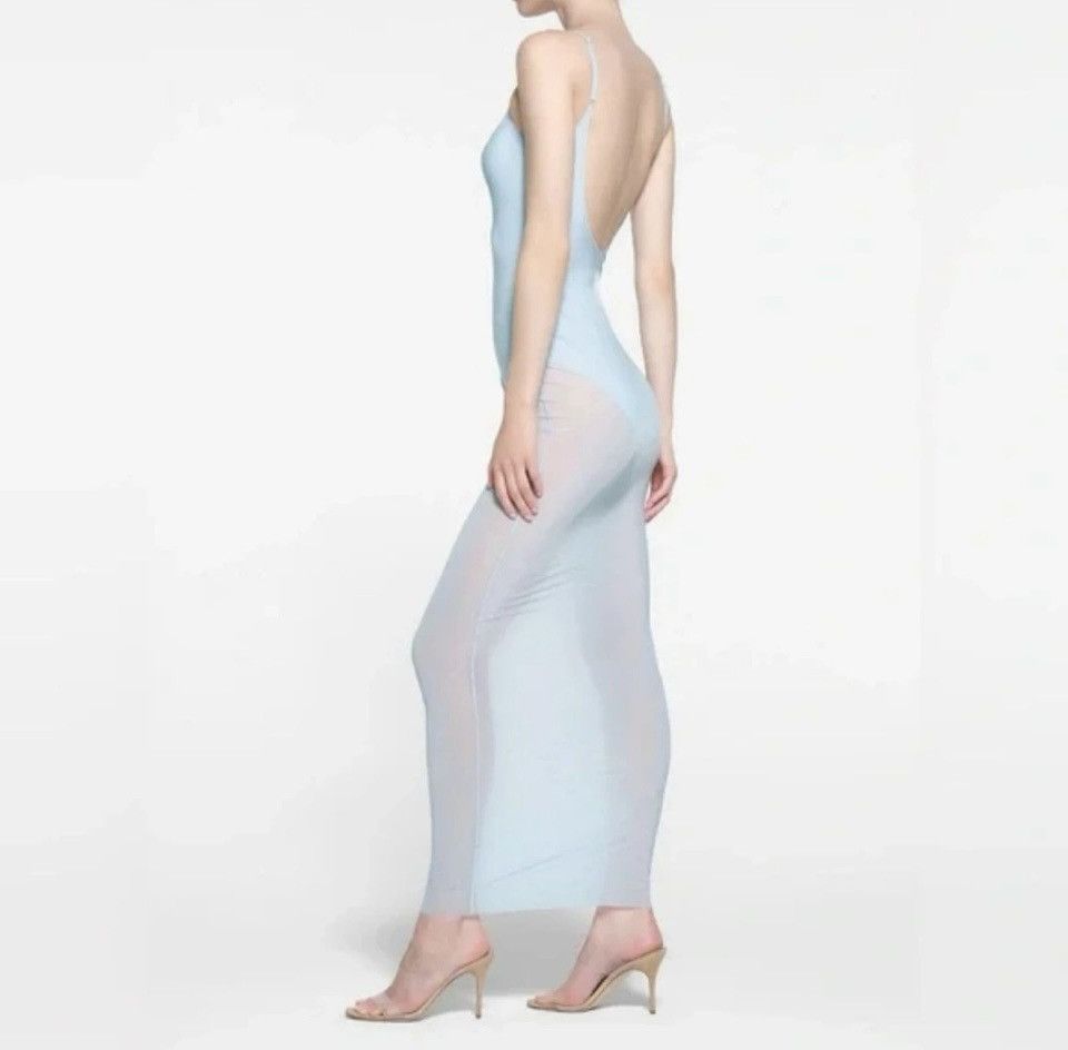 SKIMS SKIMS Milky Sheer Low Back Long Dress Large Opal NWT Size L / US 10 / IT 46 - 2 Thumbnail
