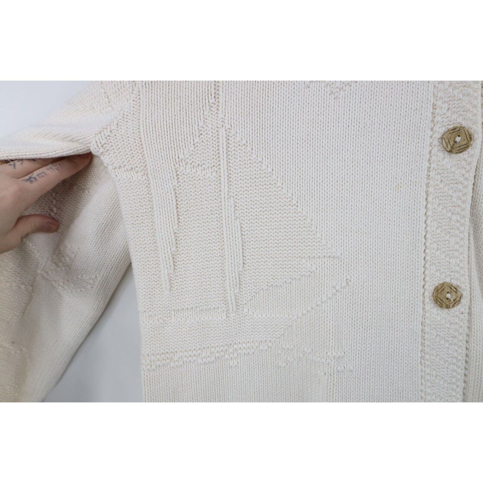 Vintage Vintage 90s Streetwear Sailing Knit Cardigan Sweater Size XL / US 12-14 / IT 48-50 - 7 Thumbnail