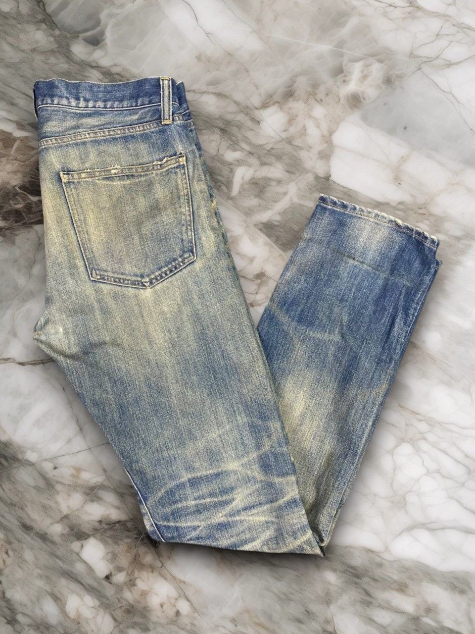Japanese Brand red card blue work japan distressed denim nice design Size US 34 / EU 50 - 1 Thumbnail