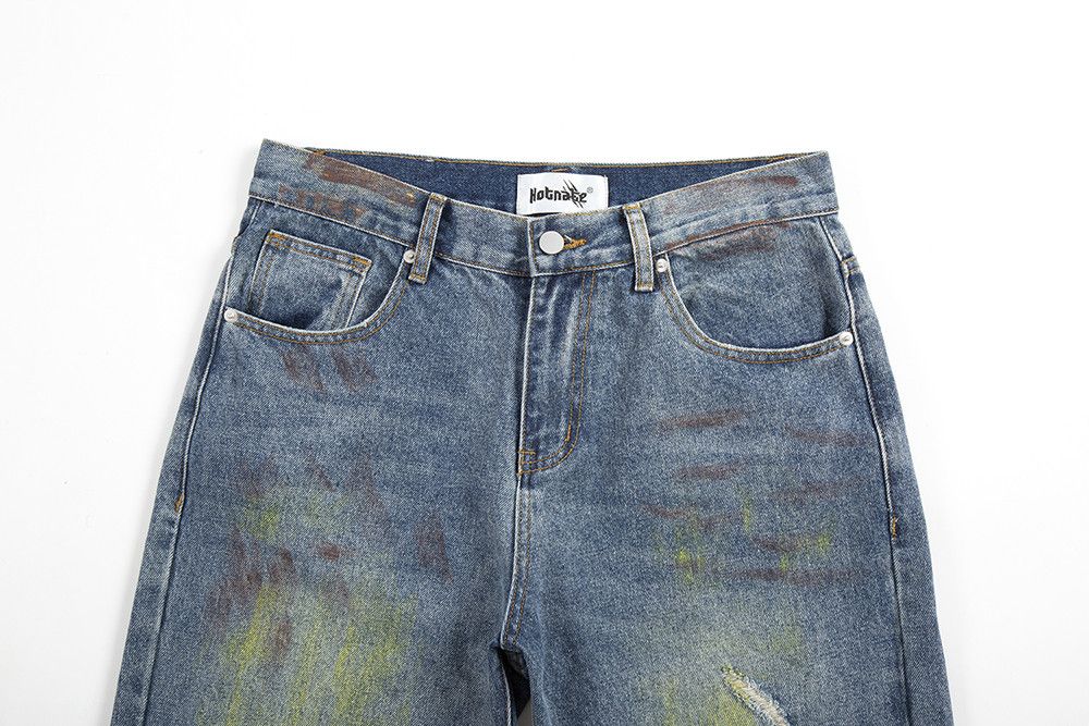 Japanese Brand × Vintage Retro Washed Ink Splash Jeans Size US 32 / EU 48 - 4 Thumbnail
