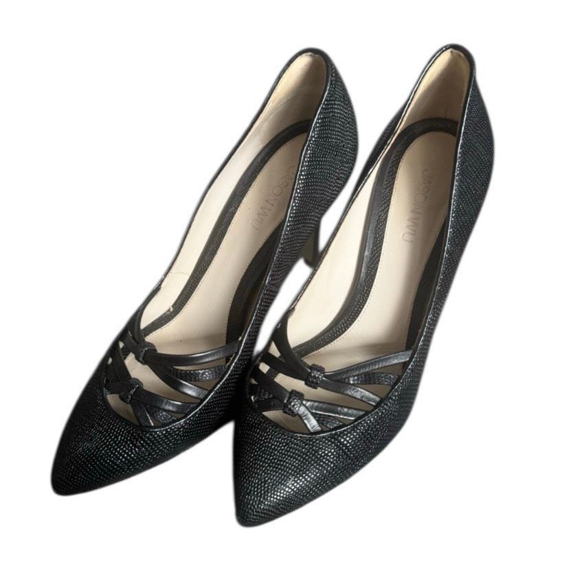 Jason Wu Jason Wu Black Textured Leather Heels 36.5 Size US 5.5 / IT 35.5 - 2 Thumbnail