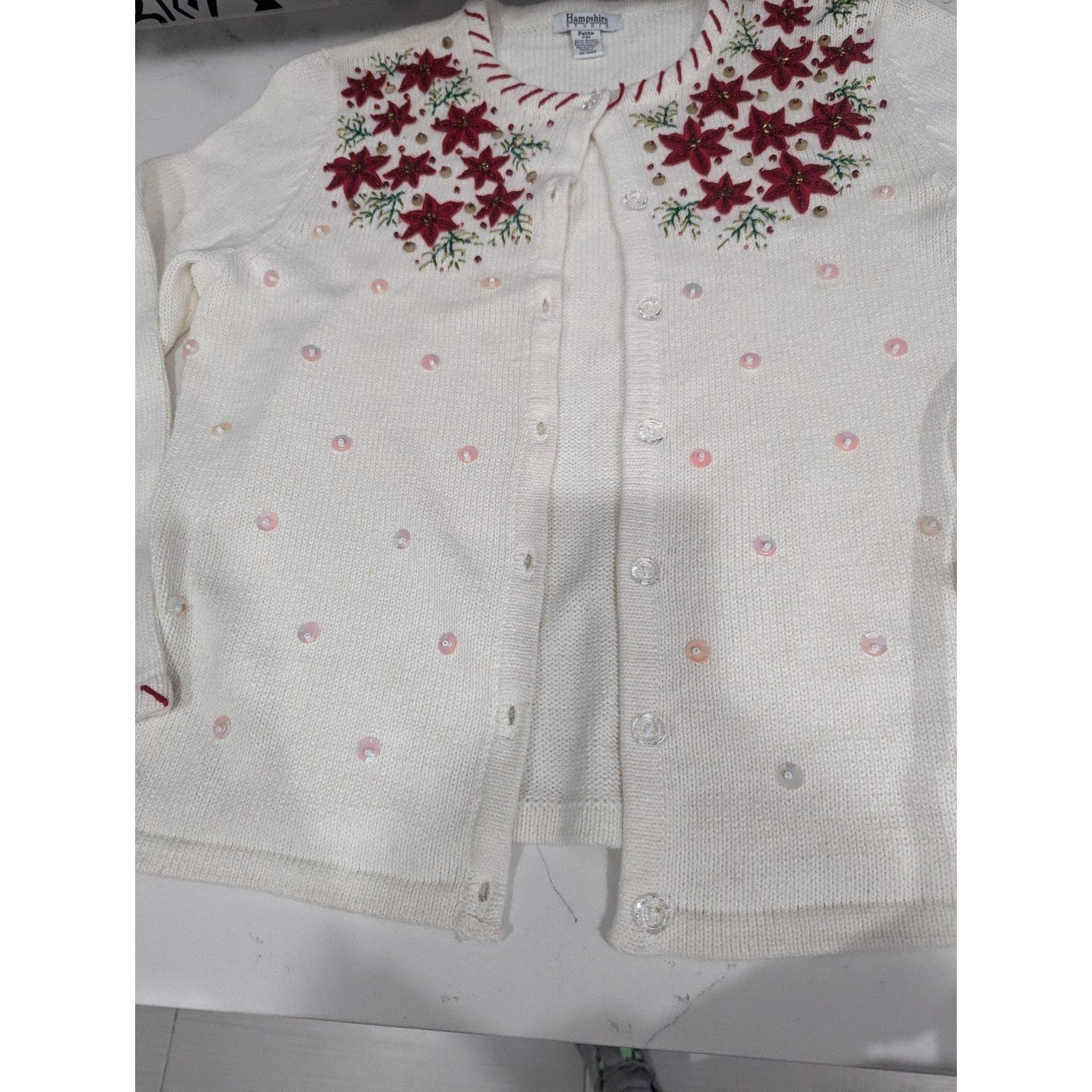 Other Hampshire Studio Ladies Christmas Sweater Size Petite Medium Size M / US 6-8 / IT 42-44 - 5 Thumbnail