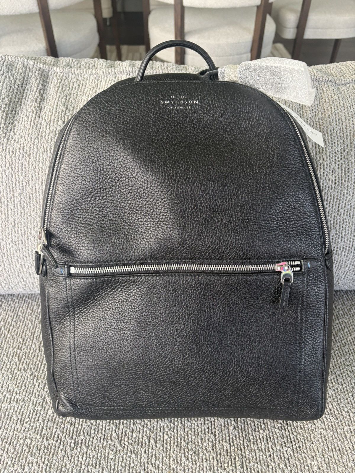 Smythson Black Backpack