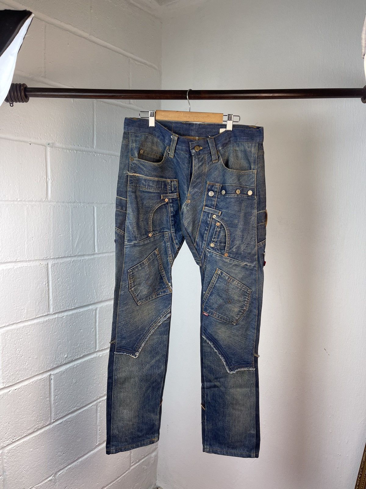20471120 × Beauty Beast A/W2000 20471120 Reconstruction Denim Pants Size US 34 / EU 50 - 8 Thumbnail