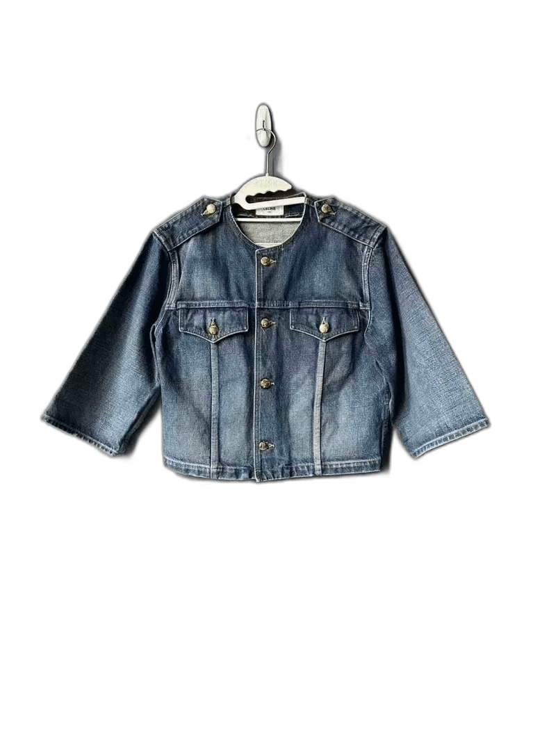 Celine Celine Gold Button Denim Jacket Size US S / EU 44-46 / 1 - 1 Thumbnail