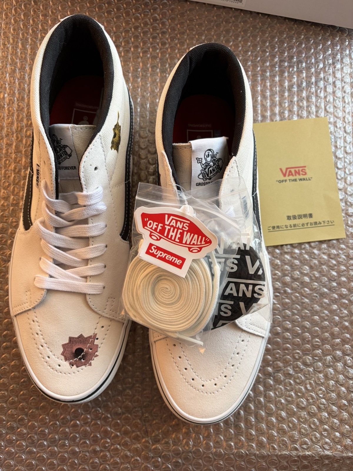 Supreme × Vans US 12 Nate Lowman × Supreme × Vans Skate Grosso Mid Natural Size US 12 / EU 45 - 8 Thumbnail