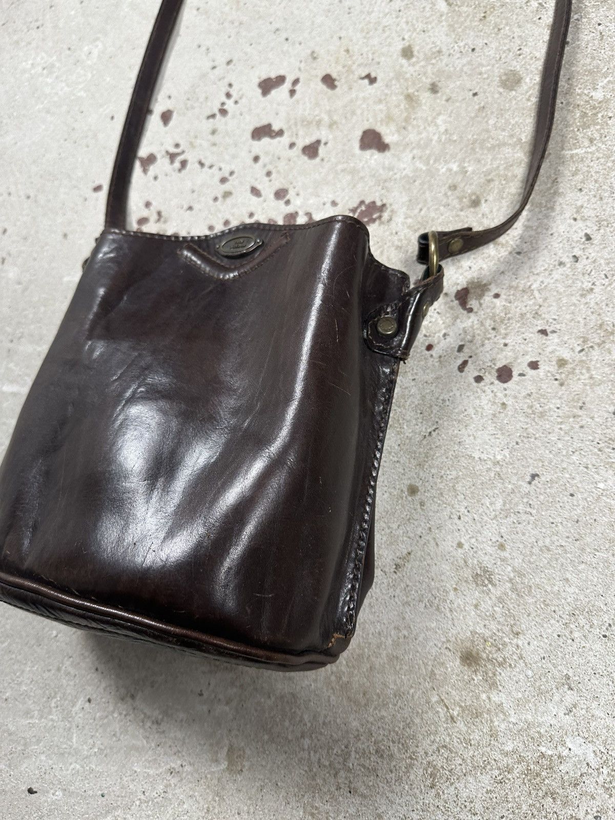 Japanese Brand Vintage 90s Brown Genuine Leather Messenger Crossbody Bag Size ONE SIZE - 5 Thumbnail
