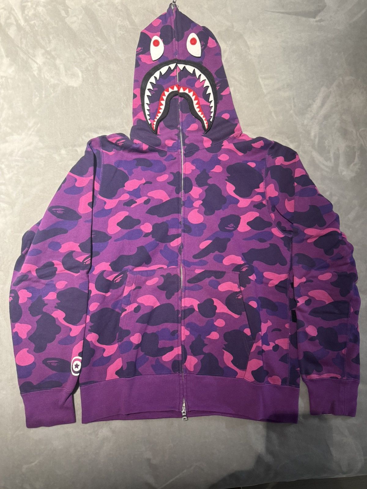 Bape Bape Purple Camo Shark Zip-Up Size US L / EU 52-54 / 3 - 1 Thumbnail