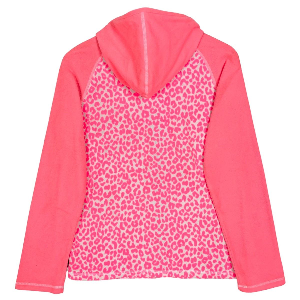 The North Face Pink Leopard Print Hoodie Fleece Jacket
