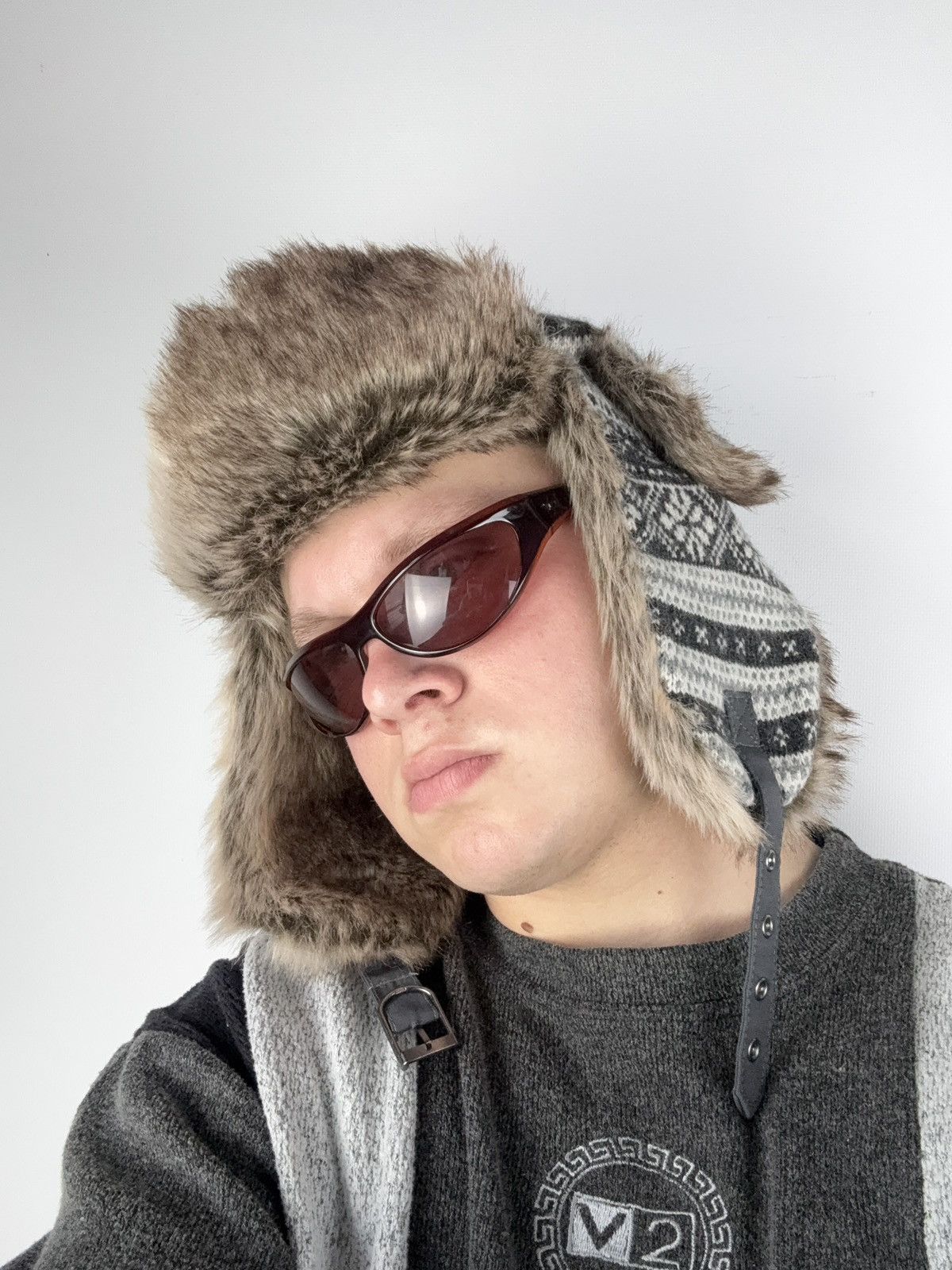 Japanese Brand × Vintage Y2K Vintage Fuzzy Hat Mohair knit Ushanka Beauty Beast Size ONE SIZE - 1 Thumbnail
