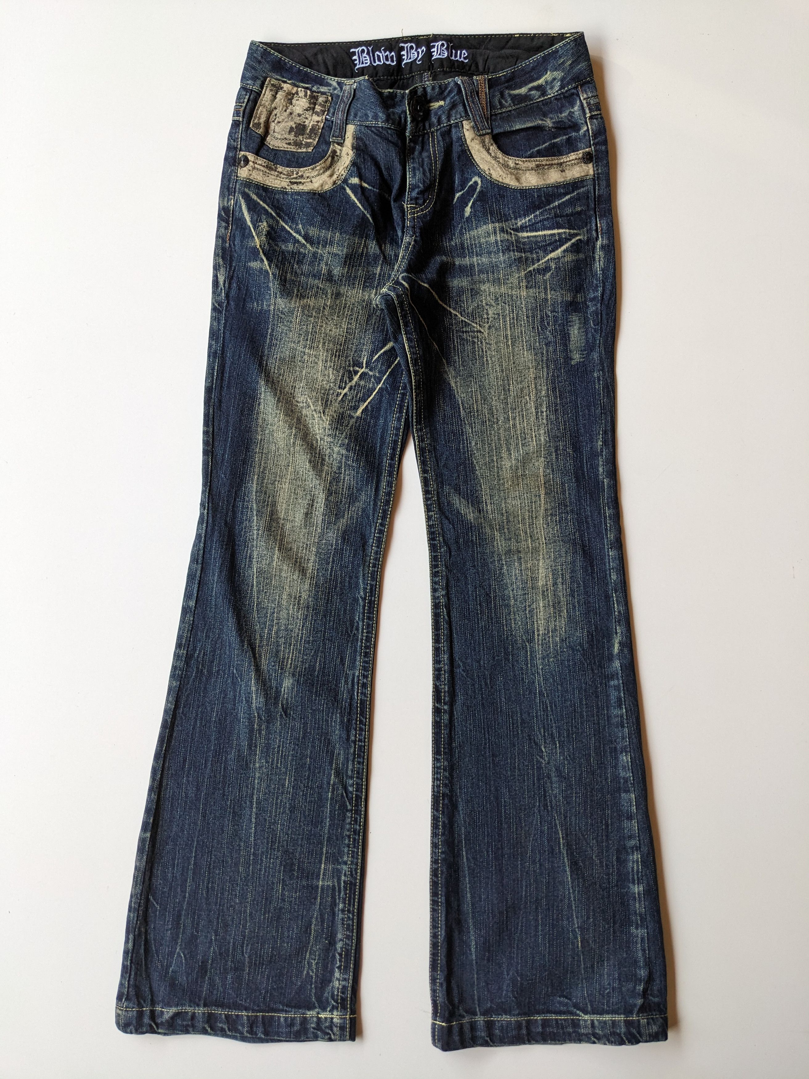 Japanese Brand Blow By Blue Flare blue to faded jeans Size US 29 - 2 Thumbnail