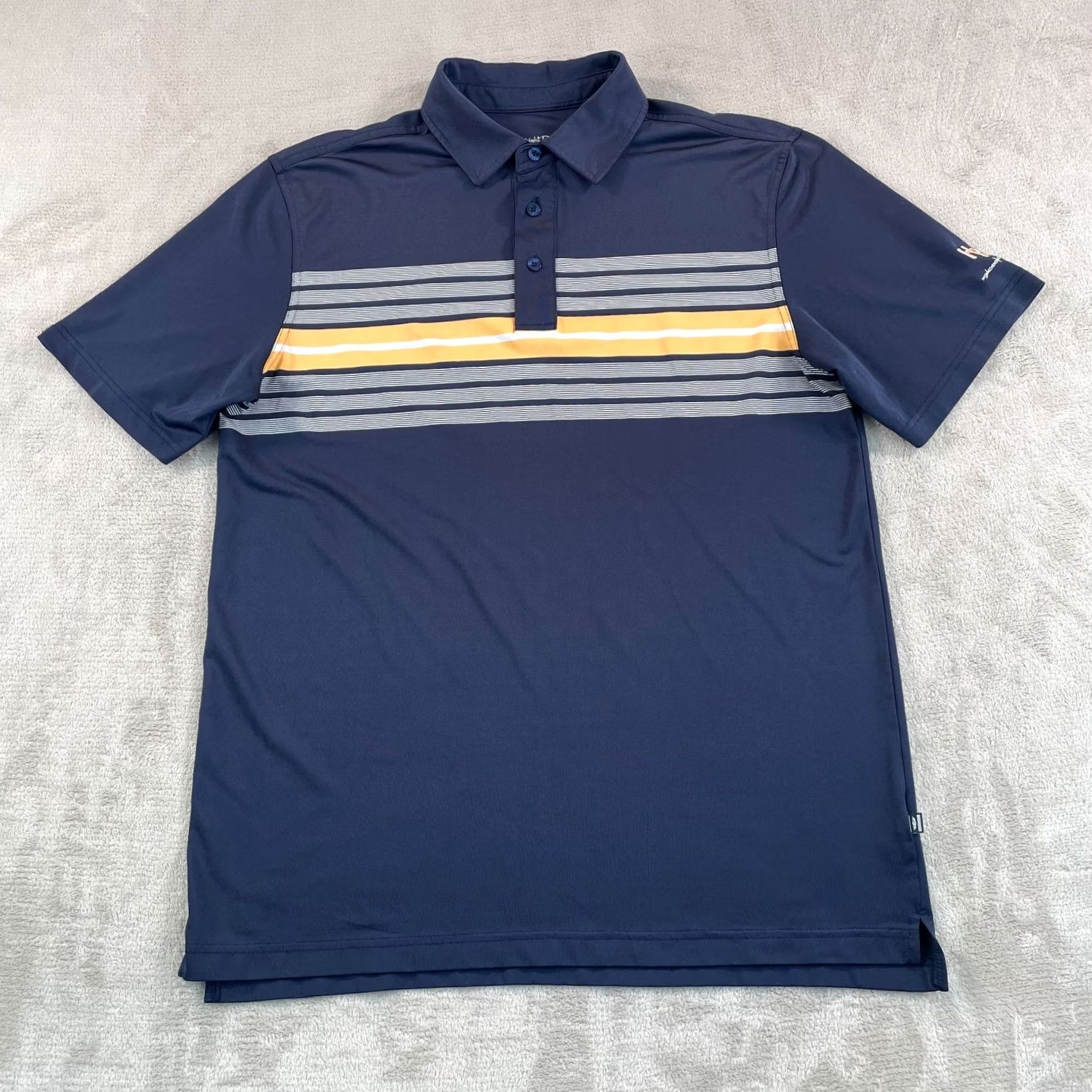 Vintage Straight Down x HR Barbwire Polo Men Large Nay Blue Striped Performance Polo Size US L / EU 52-54 / 3 - 4 Thumbnail