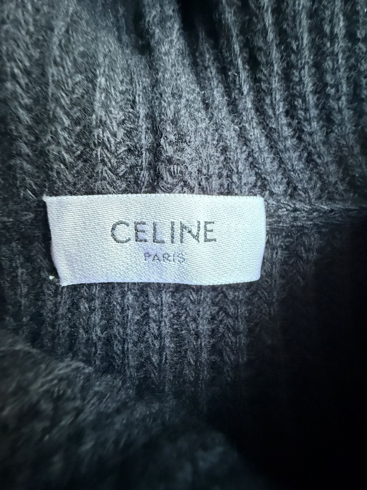 Celine $2k Celine hoodie sweater leather logo black wool Hedi S M Size US S / EU 44-46 / 1 - 20 Thumbnail