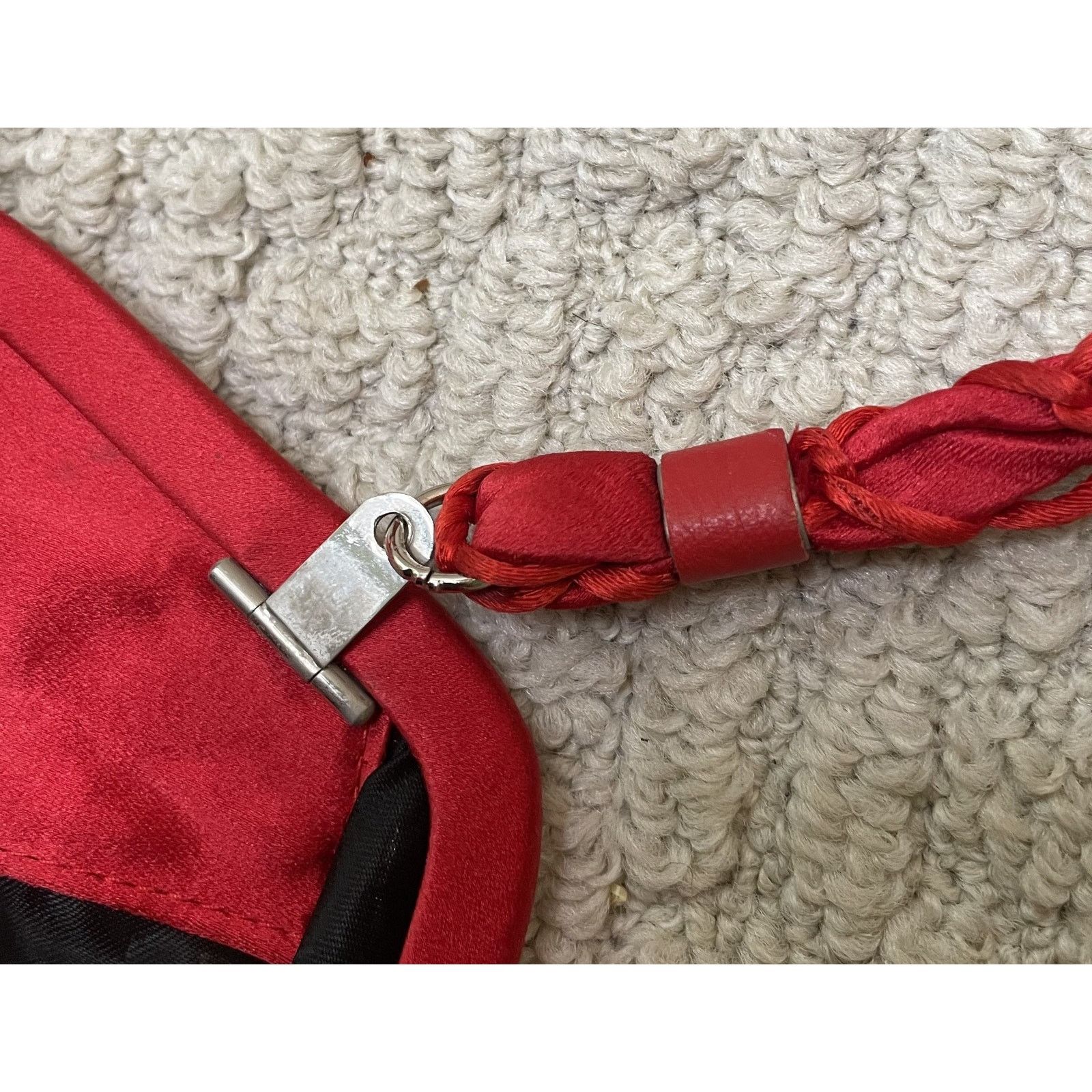 Gucci Vintage Gucci Red Pleated Satin Evening Bag Handbag Clutch Size ONE SIZE - 9 Thumbnail