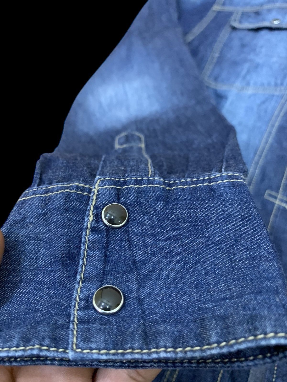 Japanese Brand × Vintage Homme 291295 pearl snap denim shirt Size US M / EU 48-50 / 2 - 9 Thumbnail