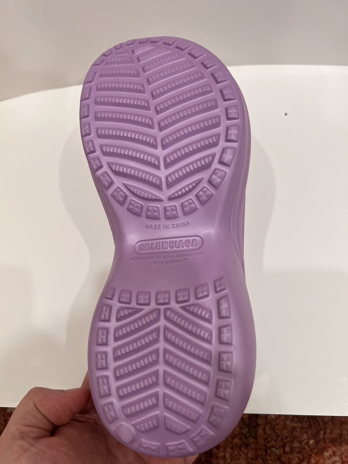 Balenciaga × Crocs Crocs x Balenciaga women’s Pool Slide Sandal (Light Purple) Size US 8 / IT 38 - 9 Thumbnail