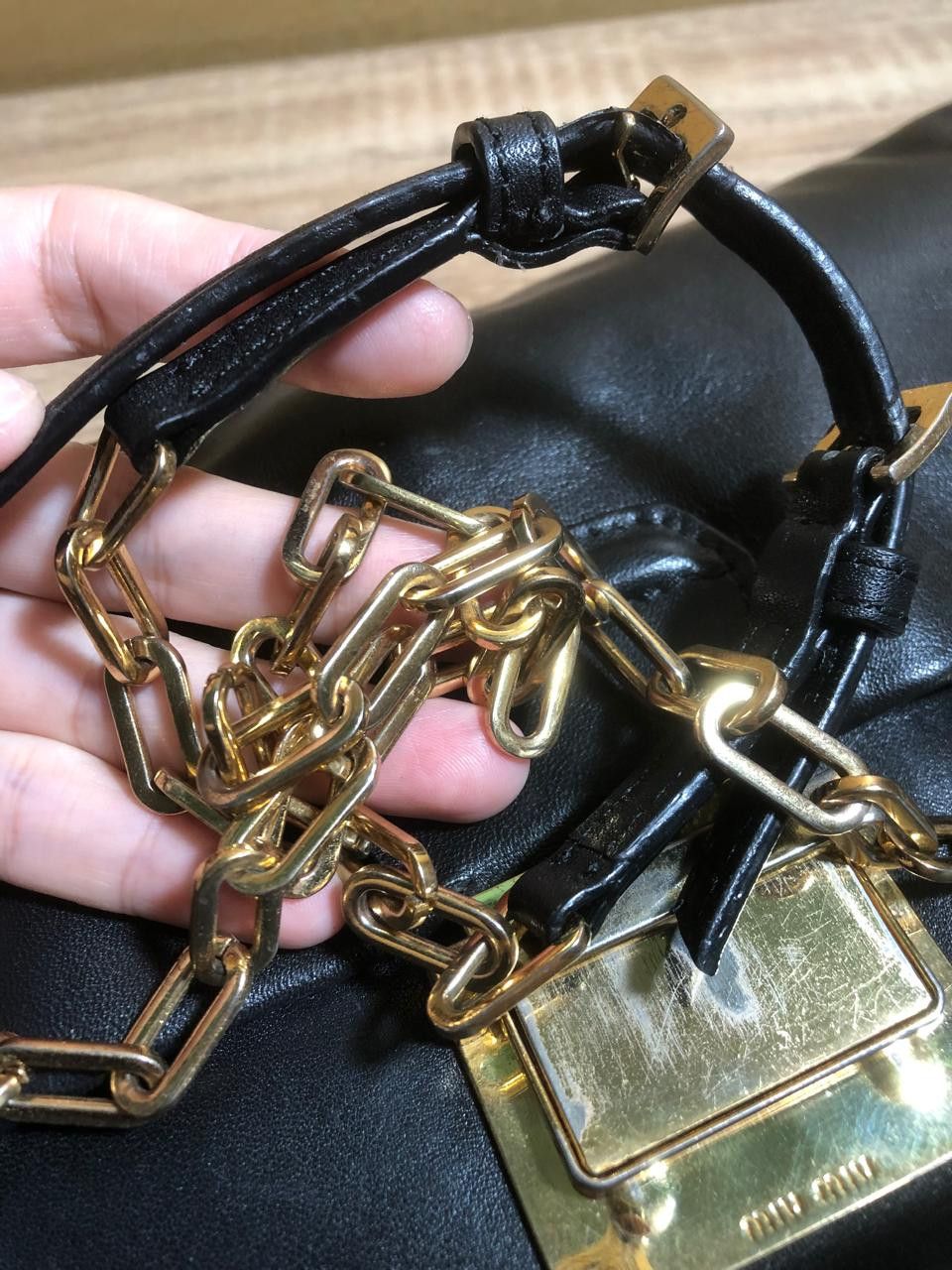 Miu Miu Miu Miu Black Nappa Biker Leather Slingbag / Clutch Size ONE SIZE - 11 Thumbnail