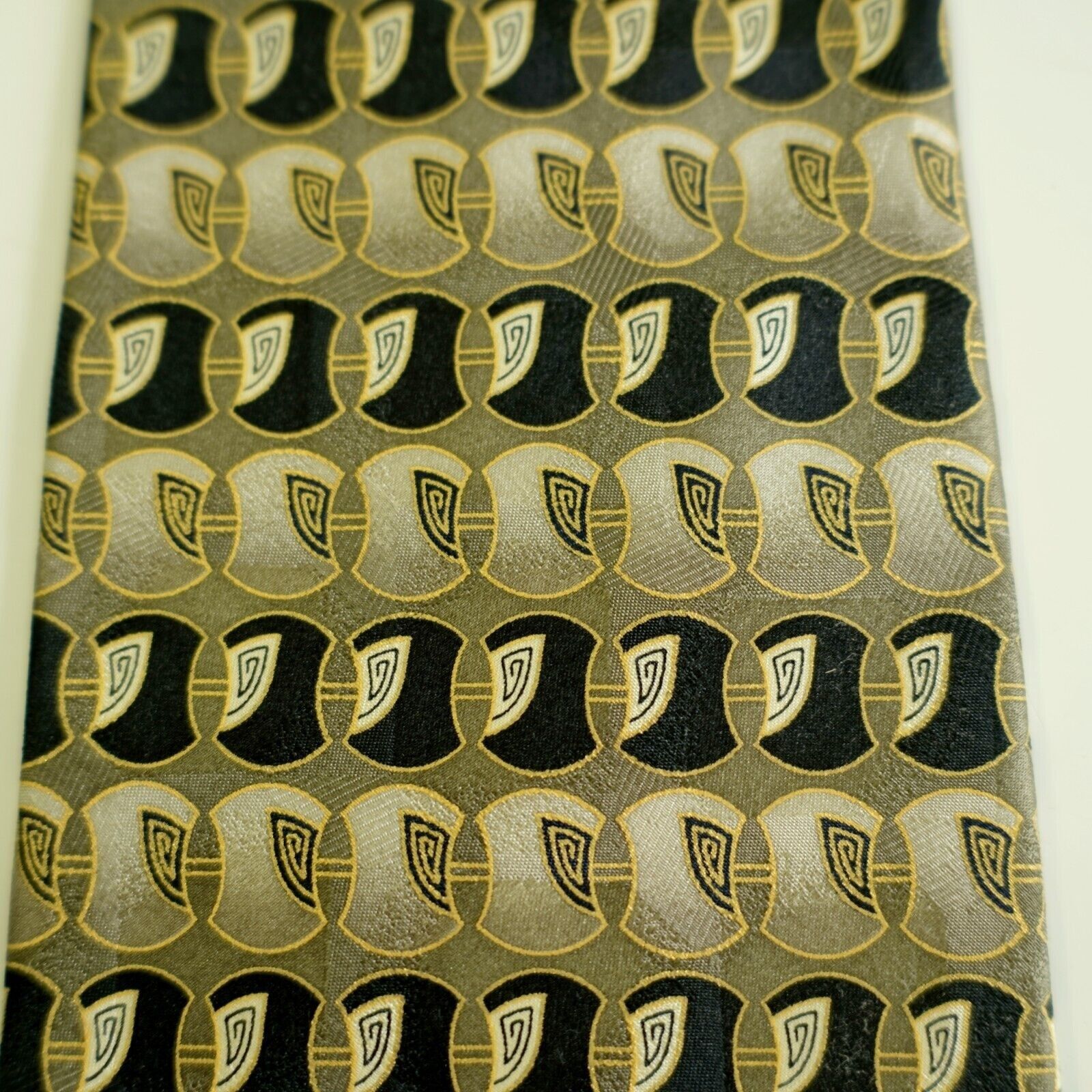 Bergamo New York Bergamo New York Beige Green Black Abstract Geometric Print Size ONE SIZE - 2 Thumbnail